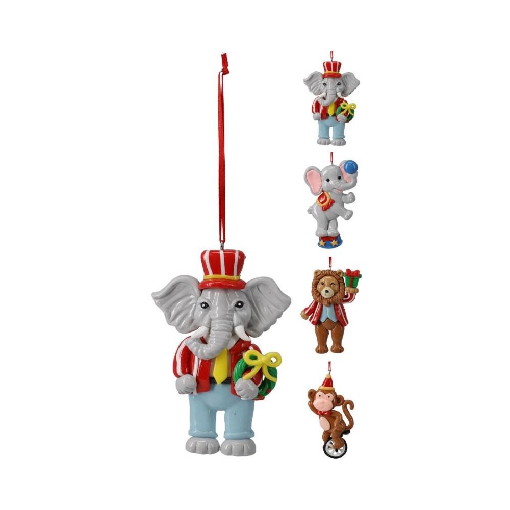 PENDENTI ANIMALI CIRCO H.10.5 4 ASSORTITI